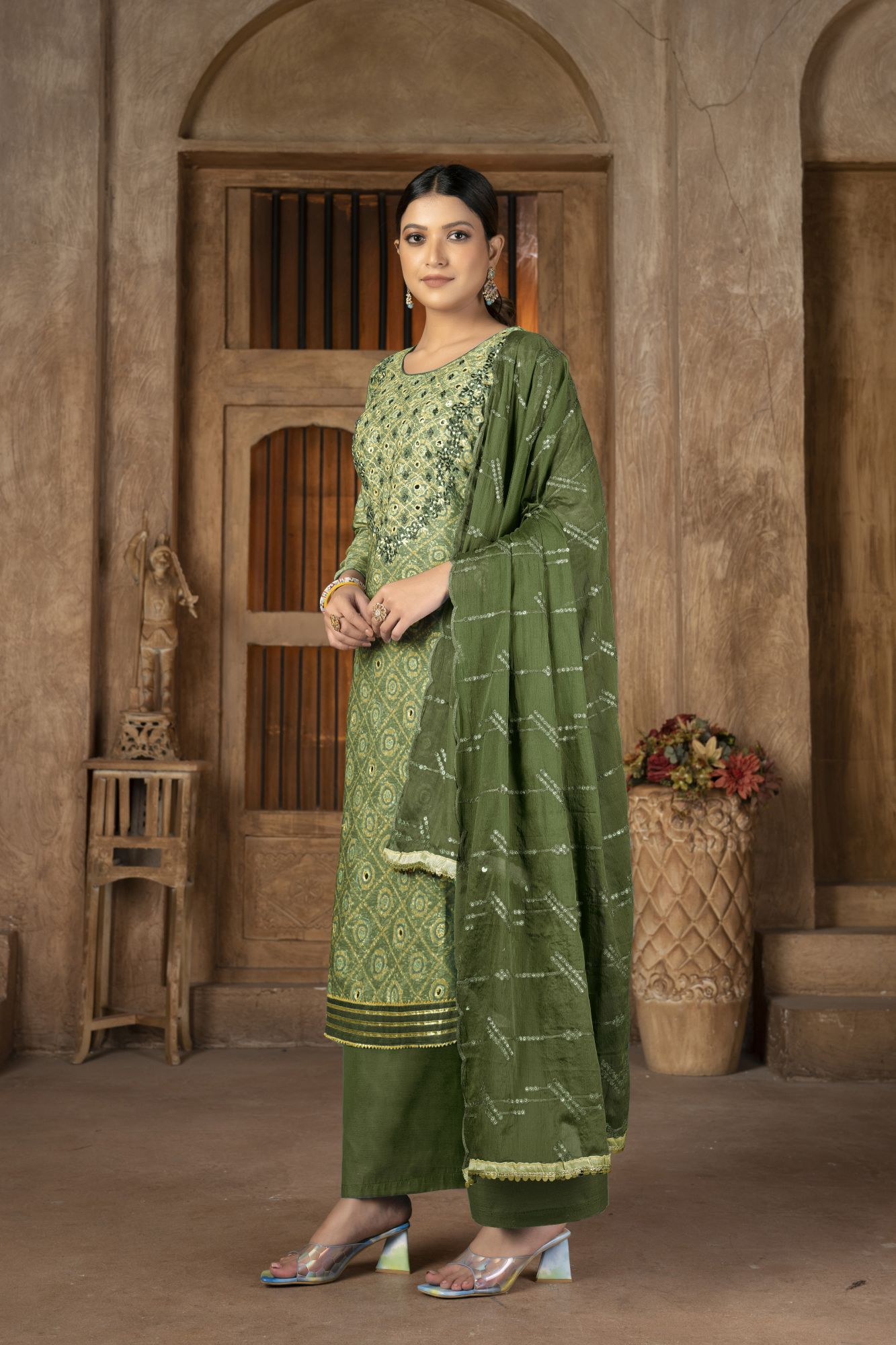 Multi-Colored Modal Cotton Printed Party Festival Pant Salwar Kameez