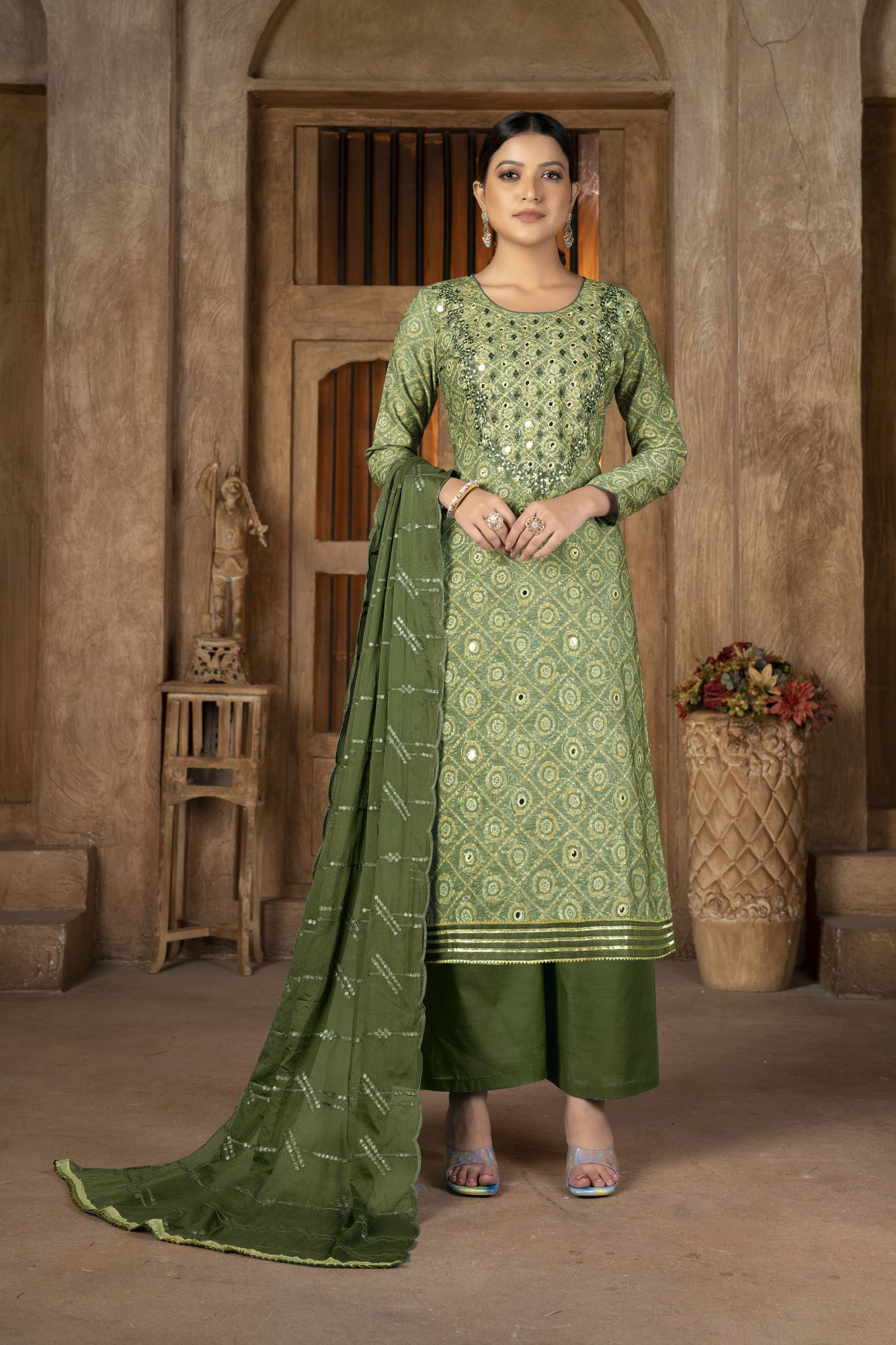 Multi-Colored Modal Cotton Printed Party Festival Pant Salwar Kameez