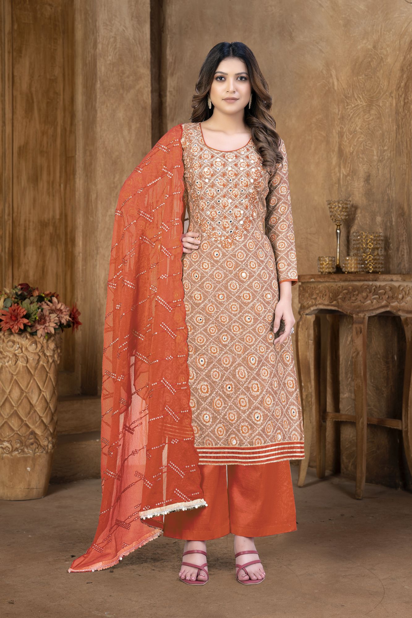 Multi-Colored Modal Cotton Printed Party Festival Pant Salwar Kameez