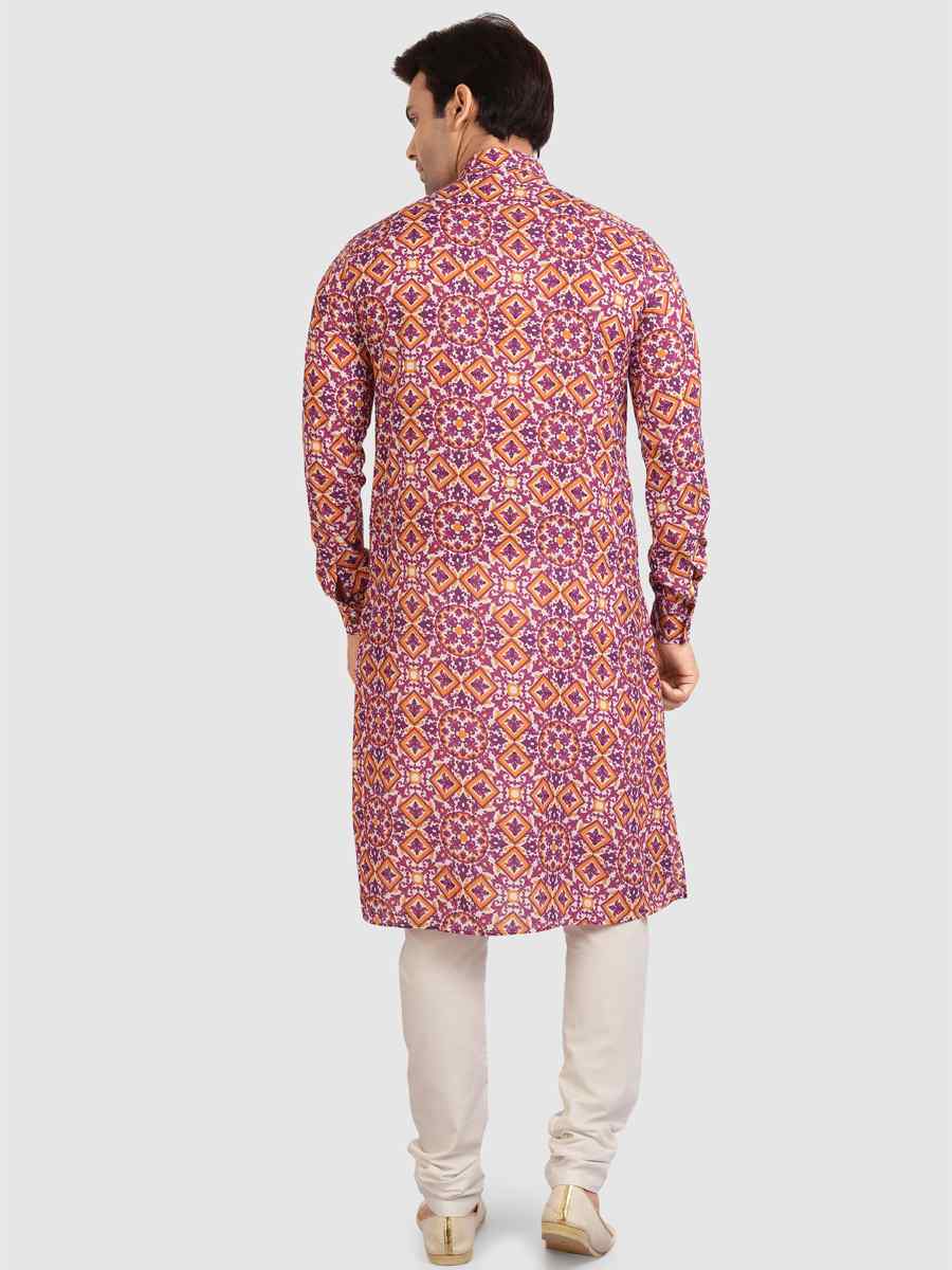 Multi Colour Cotton Printed Festival Casual Kurta