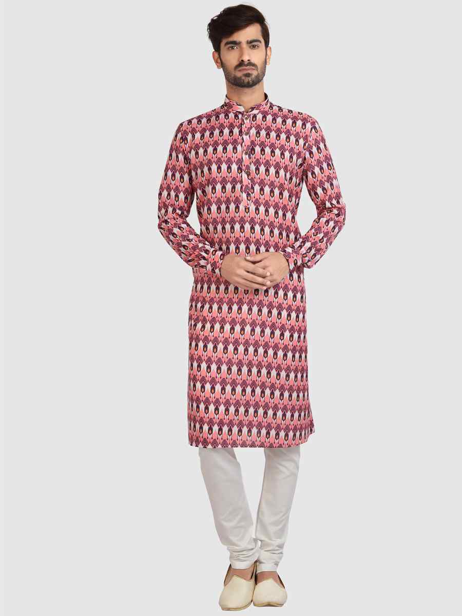 Multi Colour Cotton Printed Festival Casual Kurta