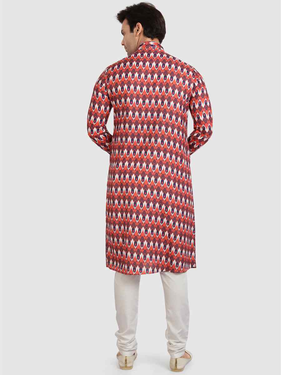 Multi Colour Cotton Printed Festival Casual Kurta