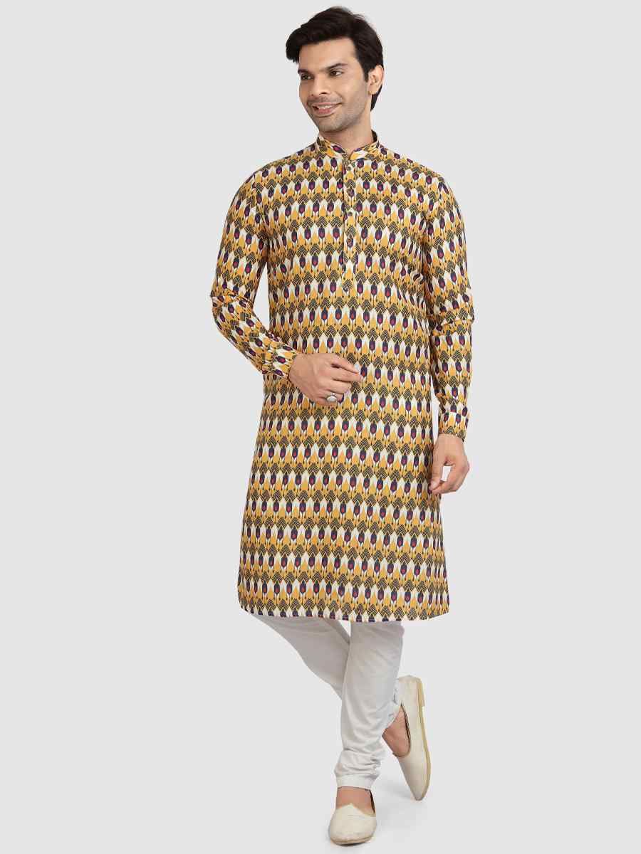 Multi Colour Cotton Printed Festival Casual Kurta