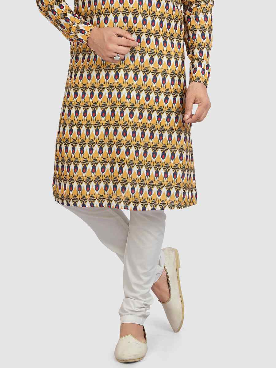 Multi Colour Cotton Printed Festival Casual Kurta