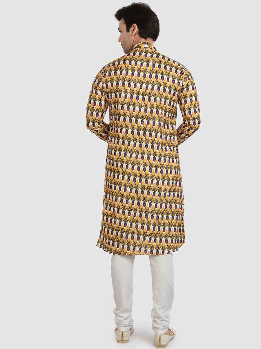 Multi Colour Cotton Printed Festival Casual Kurta