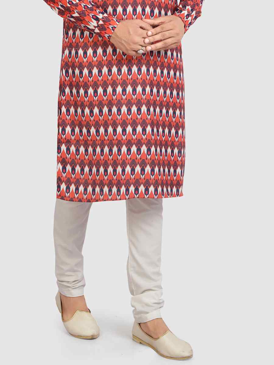 Multi Colour Cotton Printed Festival Casual Kurta