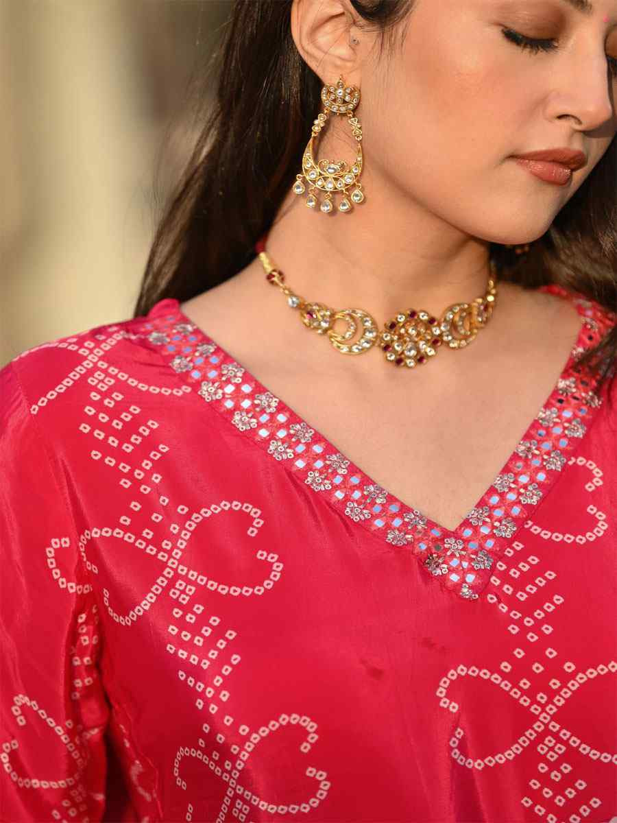 Multi-Coloured Chinon Silk Embroidery Printed Party Wedding Festival Casual Ready Pant Salwar Kameez