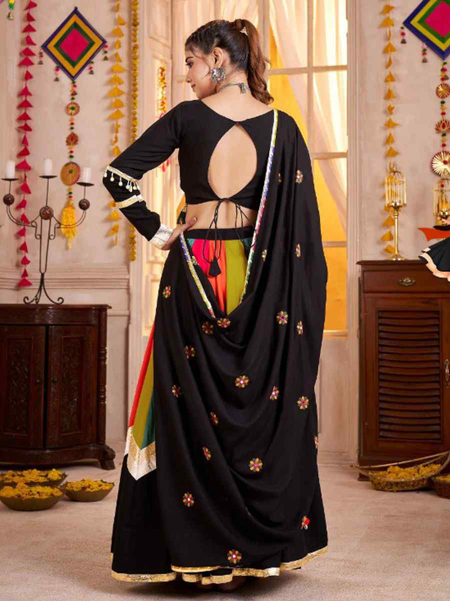 Multi-Coloured Viscose Cotton Embroidered Festival Traditional Lehenga Choli