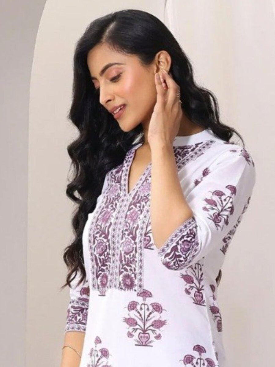Multi Cotton Blend Floral Printed Wedding Party Festival Casual Ready Palazzo Pant Salwar Kameez