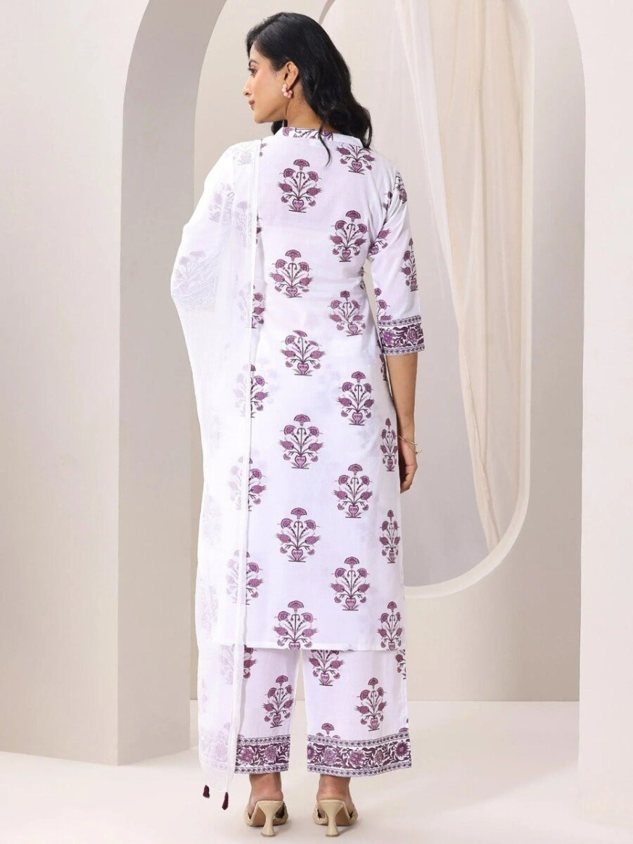 Multi Cotton Blend Floral Printed Wedding Party Festival Casual Ready Palazzo Pant Salwar Kameez