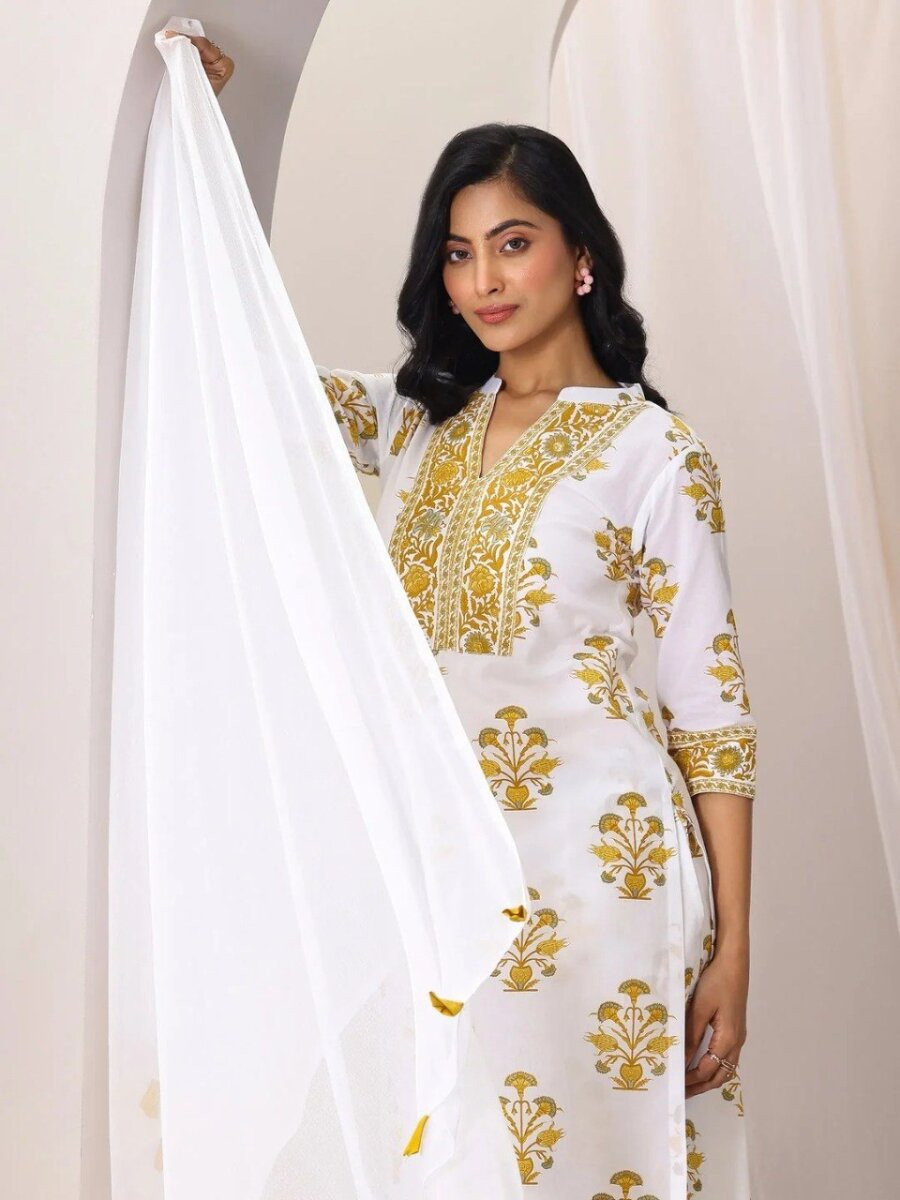 Multi Cotton Blend Floral Printed Wedding Party Festival Casual Ready Palazzo Pant Salwar Kameez