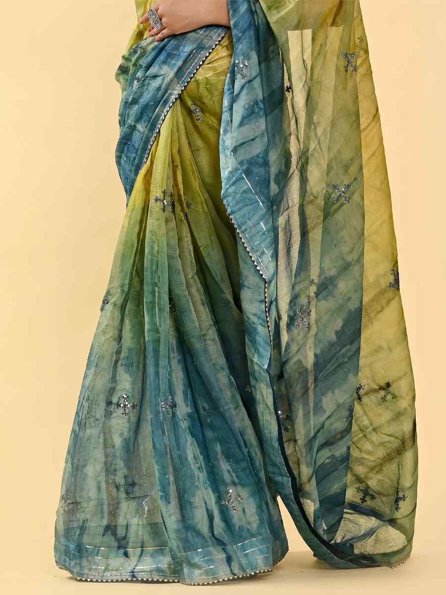 Multi Cotton Embroidered Casual Party Classic Style Saree