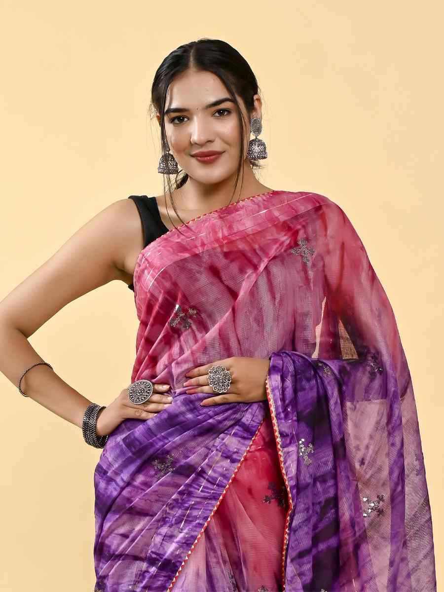 Multi Cotton Embroidered Casual Party Classic Style Saree