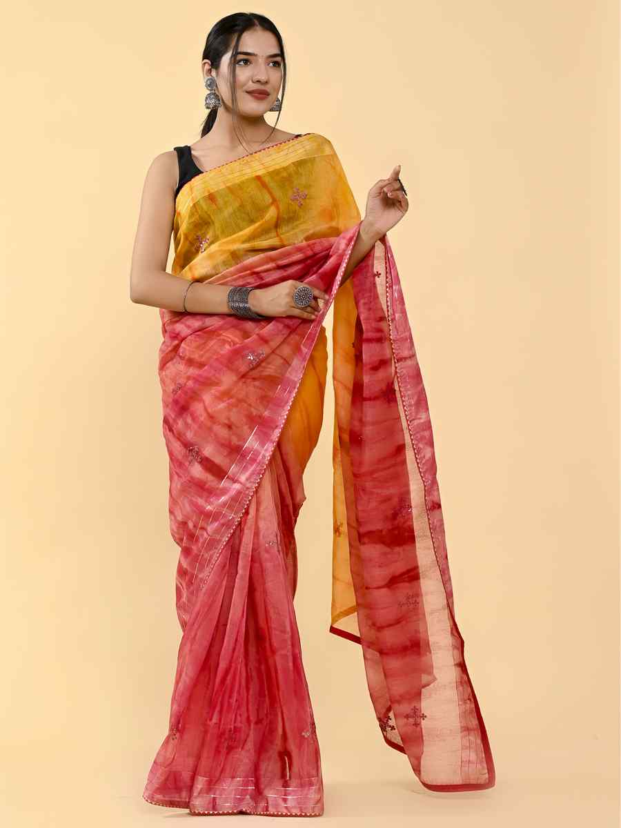 Multi Cotton Embroidered Casual Party Classic Style Saree