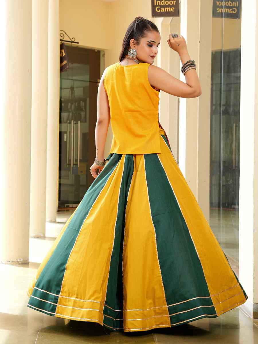 Multi Cotton Embroidered Festival Traditional Lehenga Choli