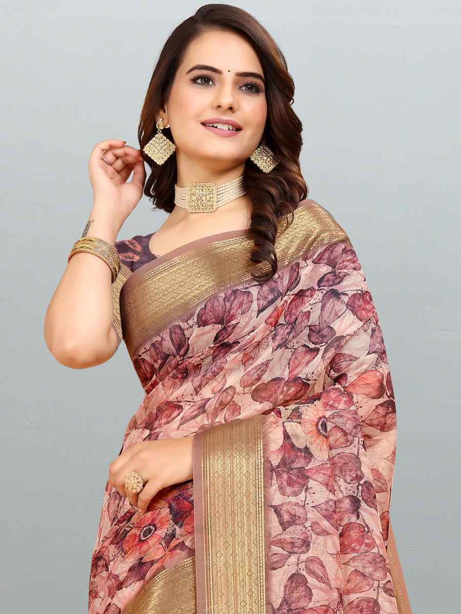 Multi Cotton Jacquard Printed Casual Festival Contemporary Saree