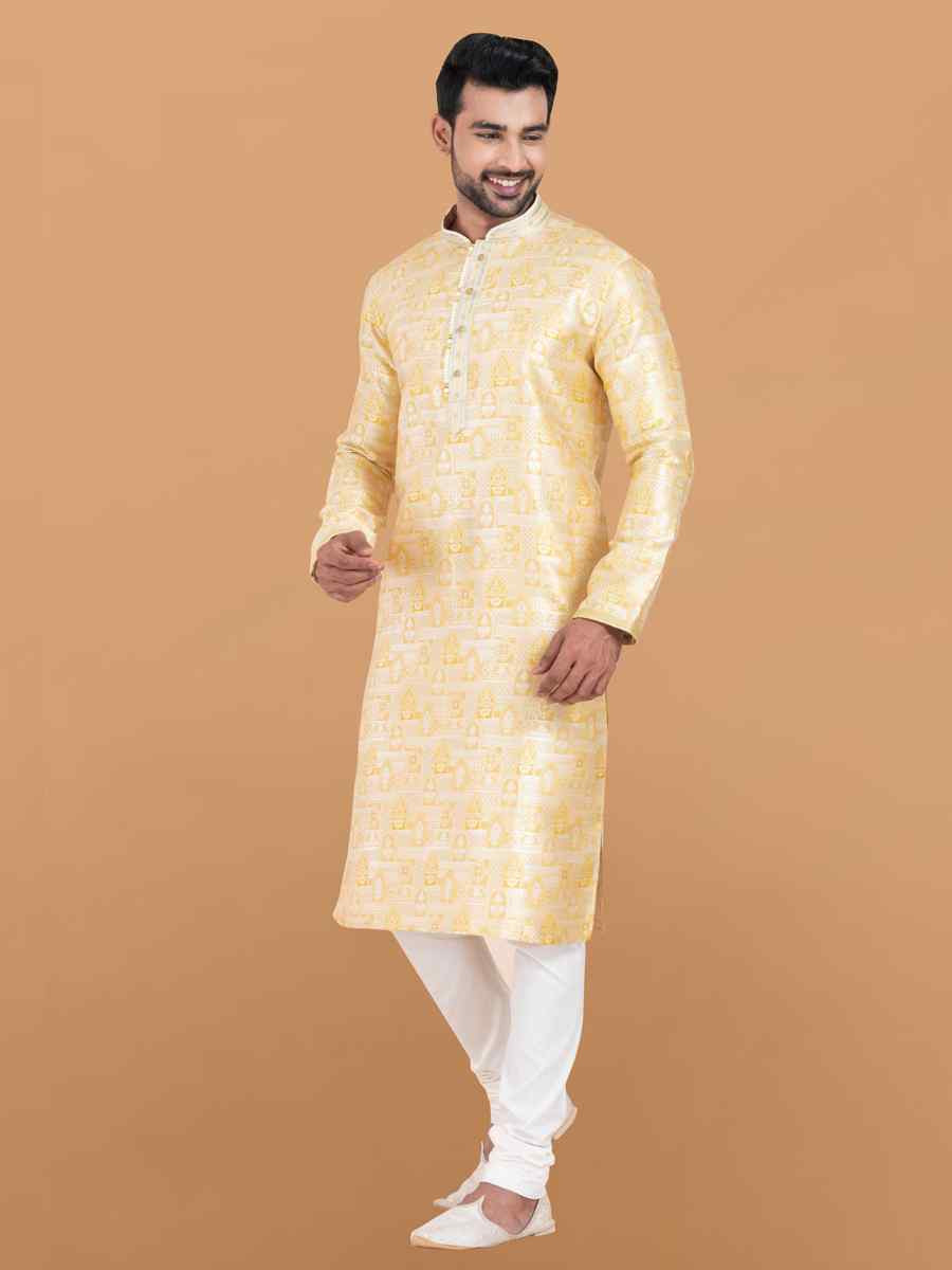 Multi Cotton Jacquard Printed Festival Wedding Kurta Pyjama Men039s Wear