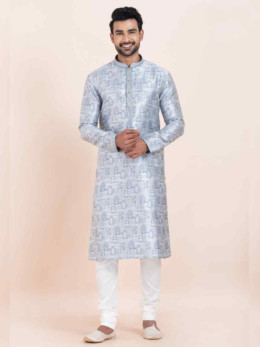 Multi Cotton Jacquard Printed Festival Wedding Kurta Pyjama Men039s Wear