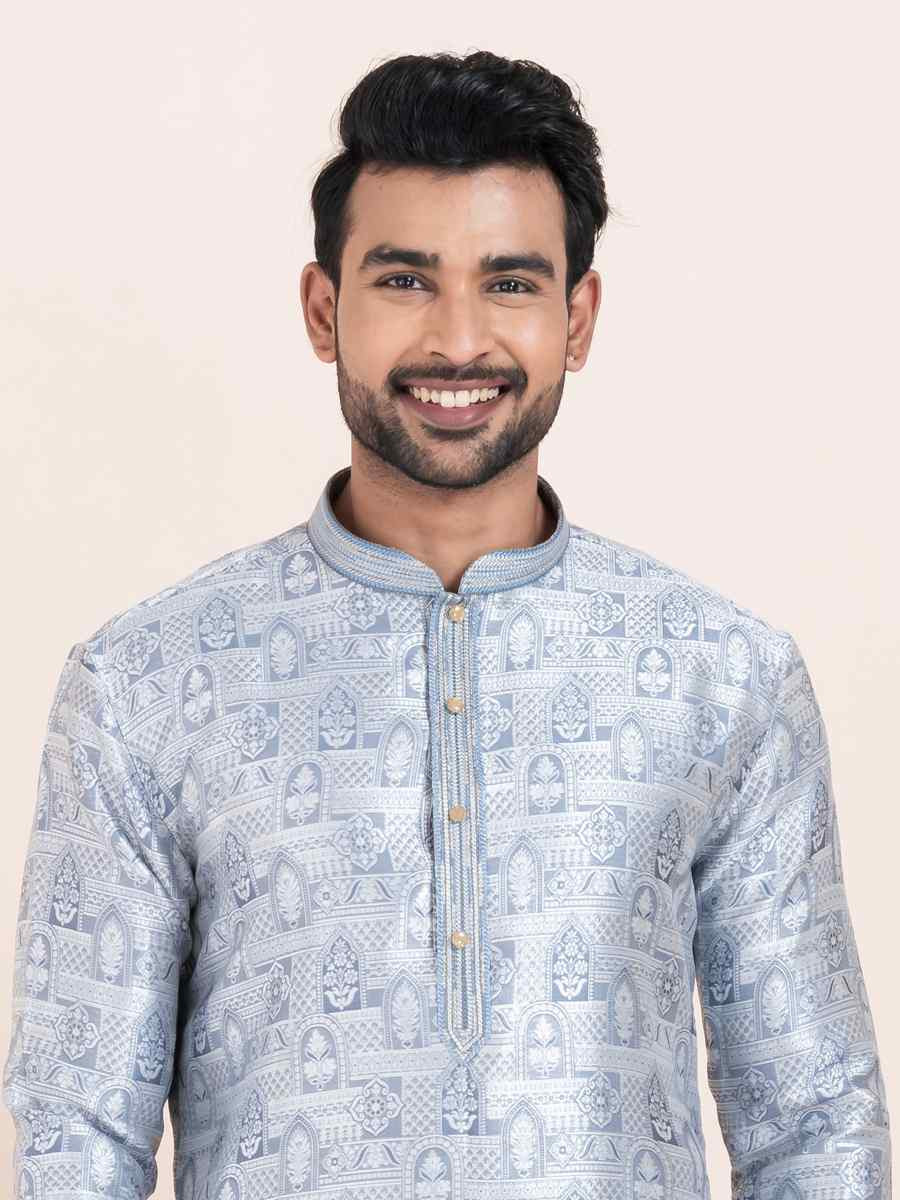 Multi Cotton Jacquard Printed Festival Wedding Kurta Pyjama Men039s Wear
