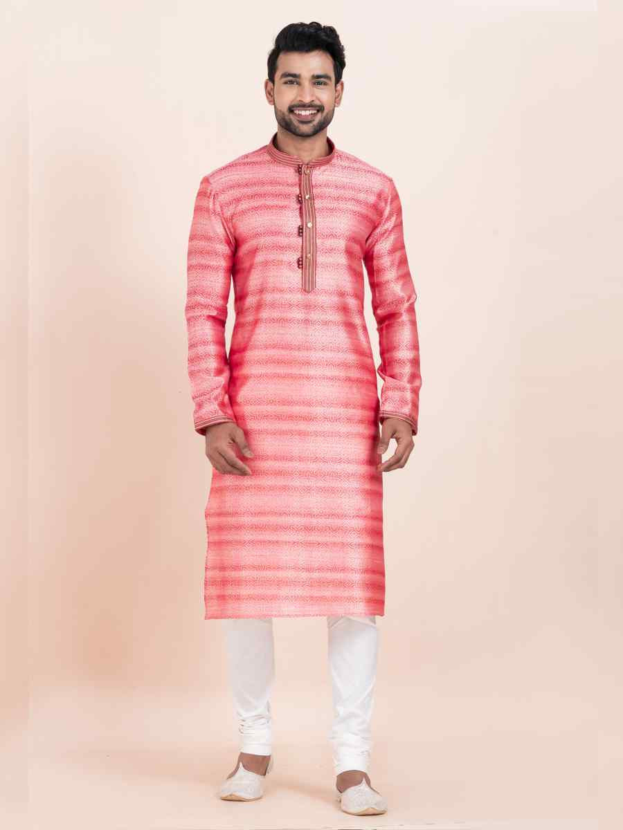Multi Cotton Jacquard Printed Festival Wedding Kurta Pyjama Men039s Wear