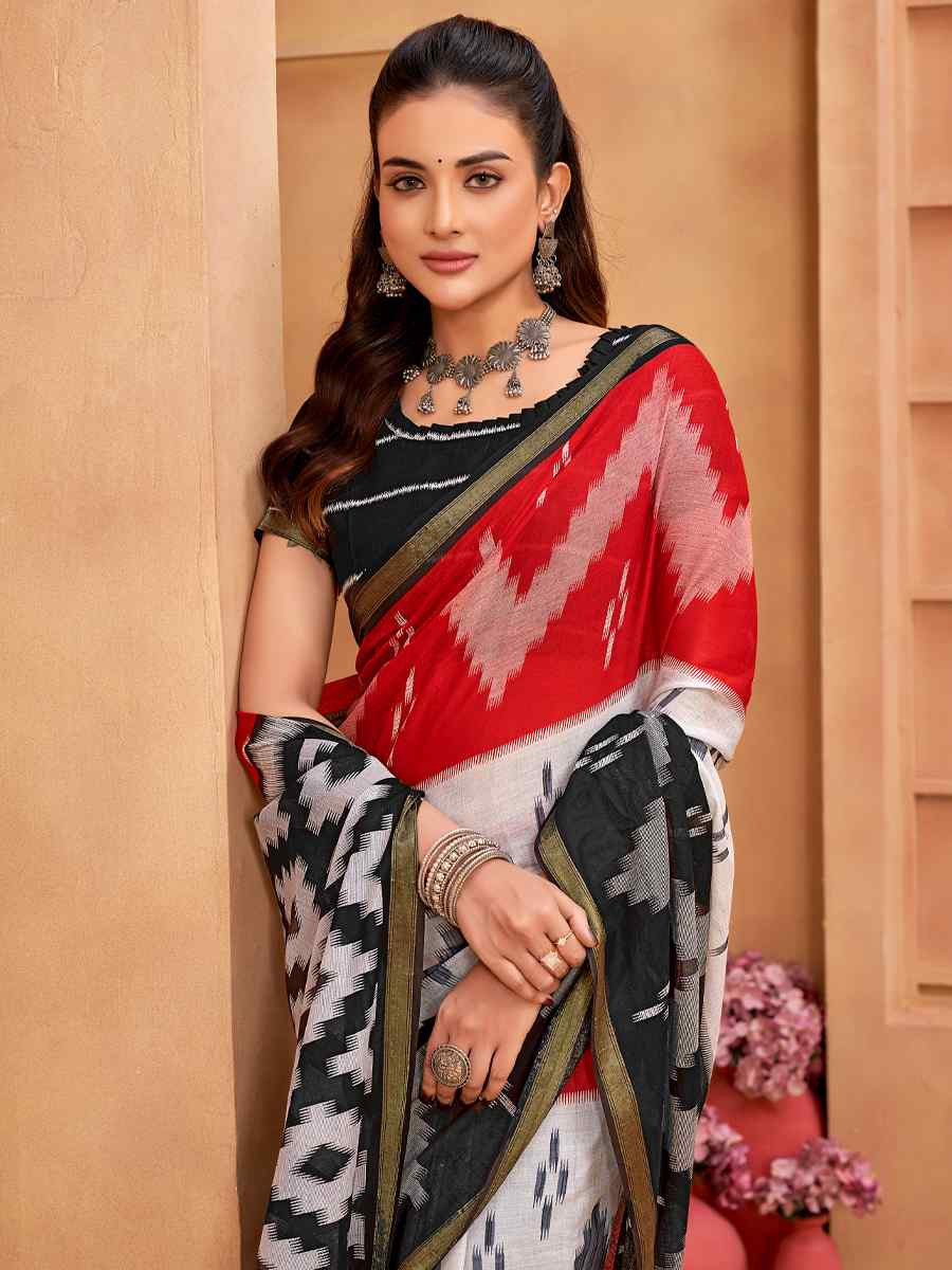Multi Cotton Printed Casual Festival Classic Style Saree