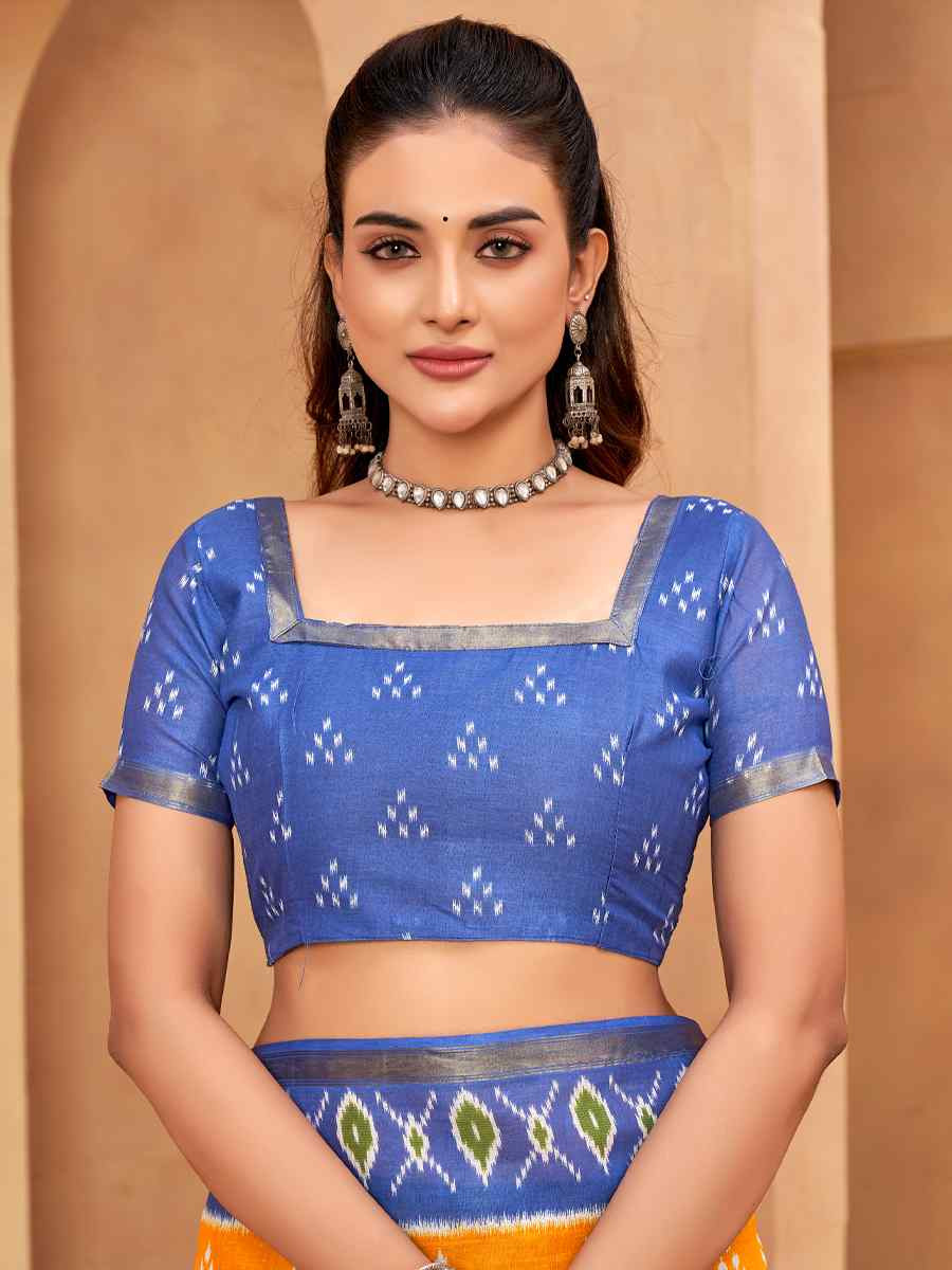 Multi Cotton Printed Casual Festival Classic Style Saree