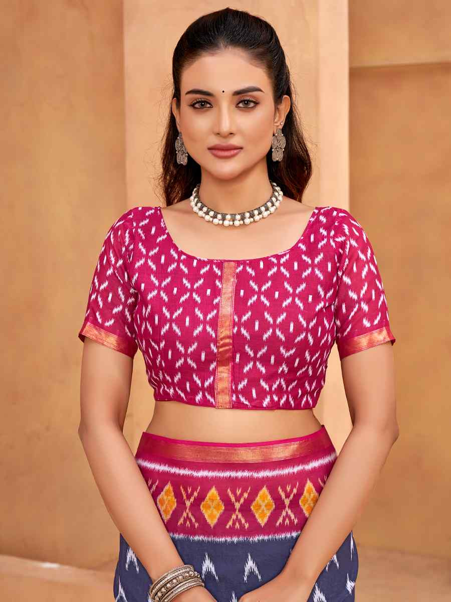 Multi Cotton Printed Casual Festival Classic Style Saree