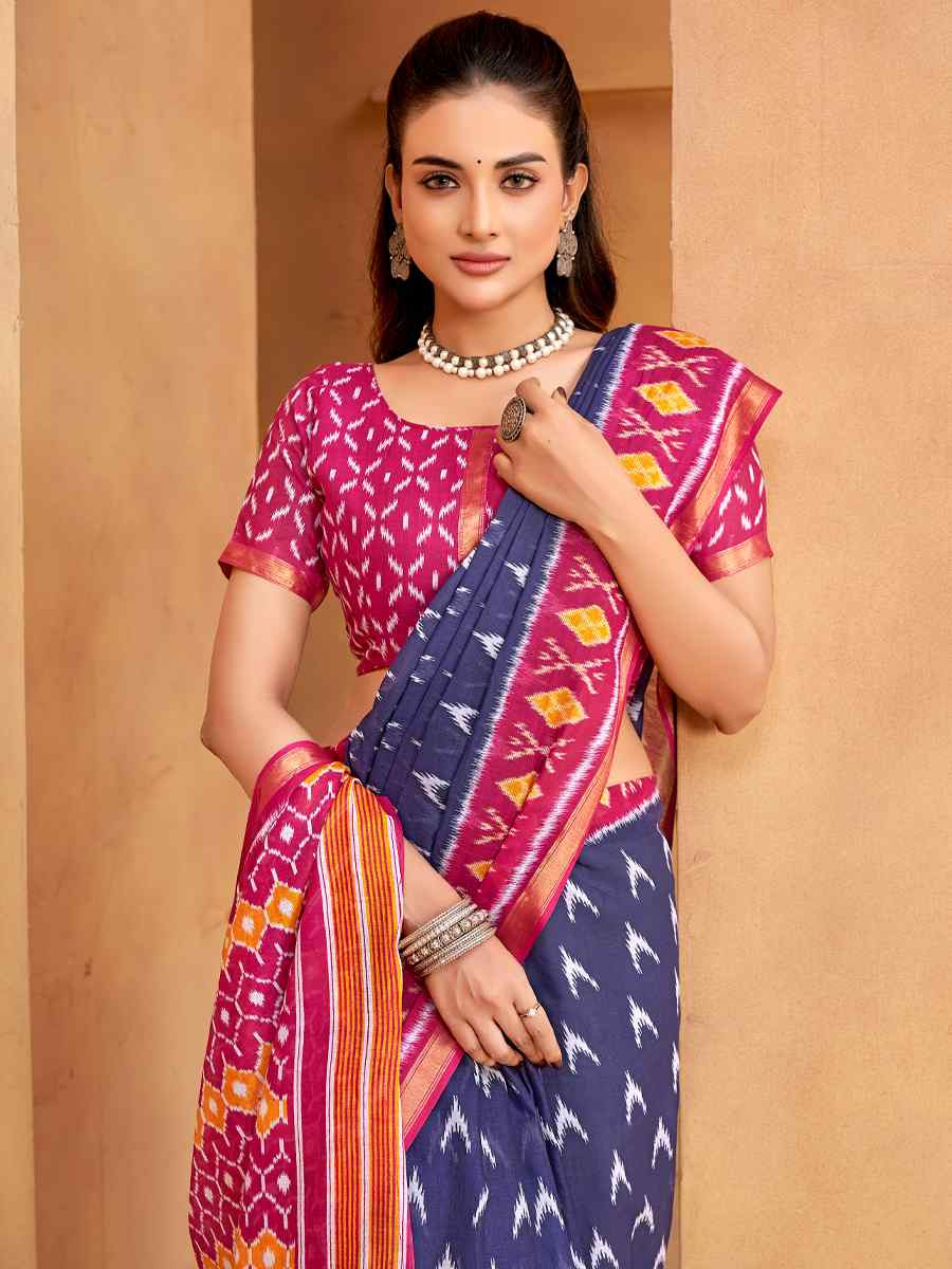 Multi Cotton Printed Casual Festival Classic Style Saree