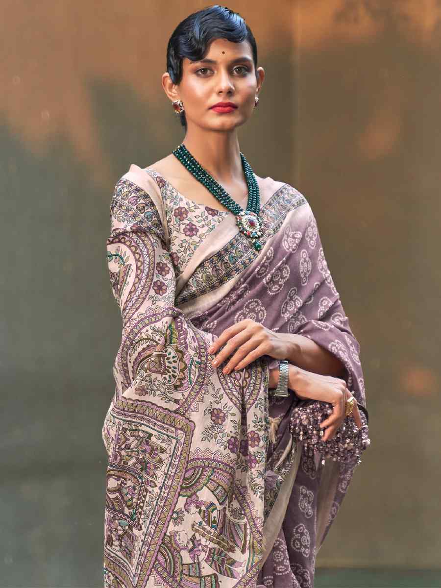 Multi Cotton Printed Casual Festival Contemporary Saree