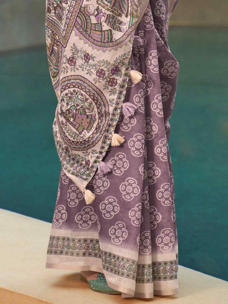 Multi Cotton Printed Casual Festival Contemporary Saree