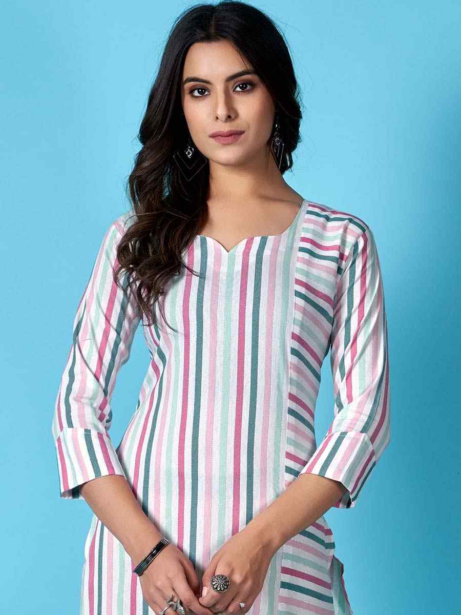 Multi Cotton Printed Casual Festival Kurti