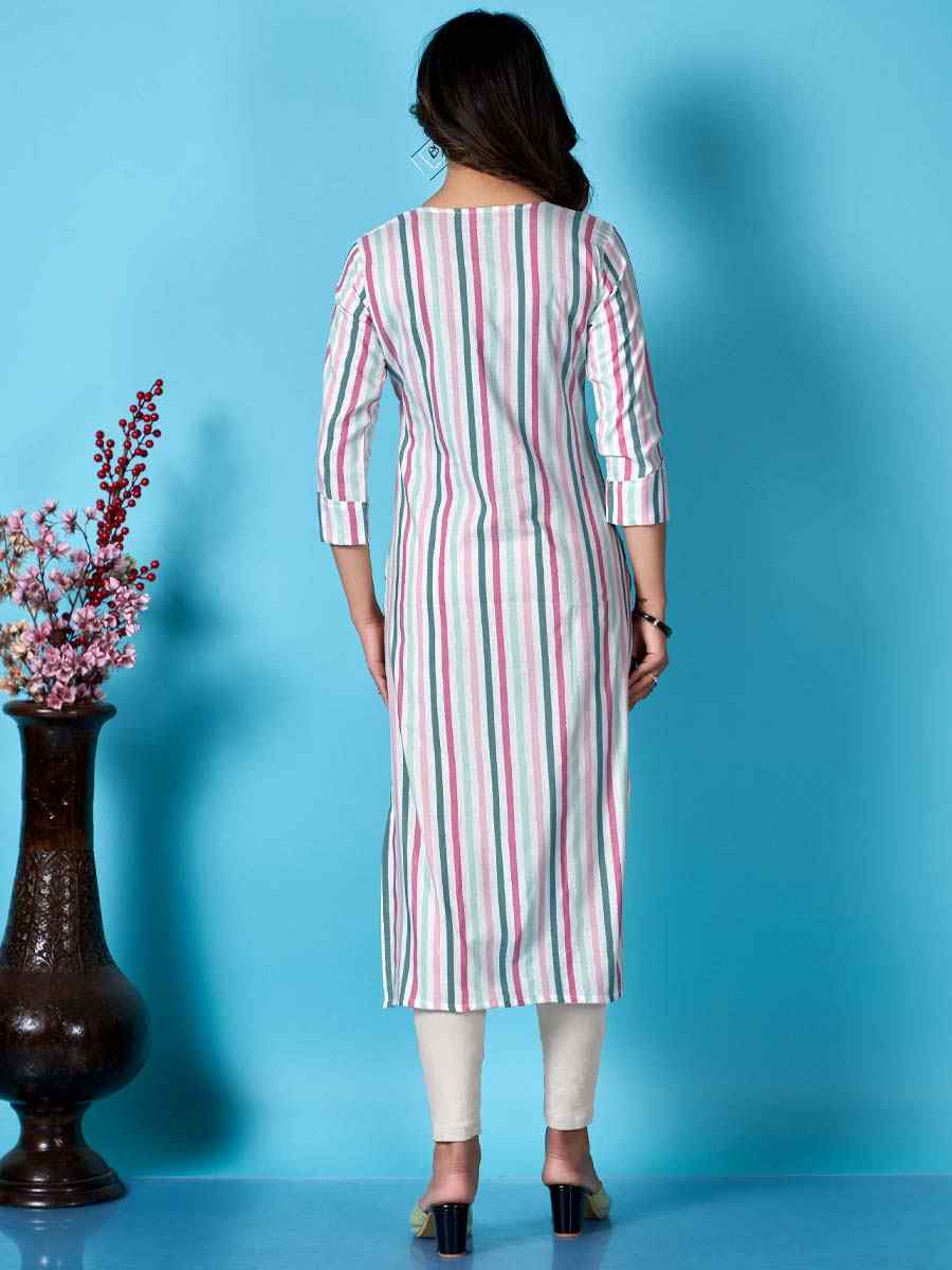 Multi Cotton Printed Casual Festival Kurti