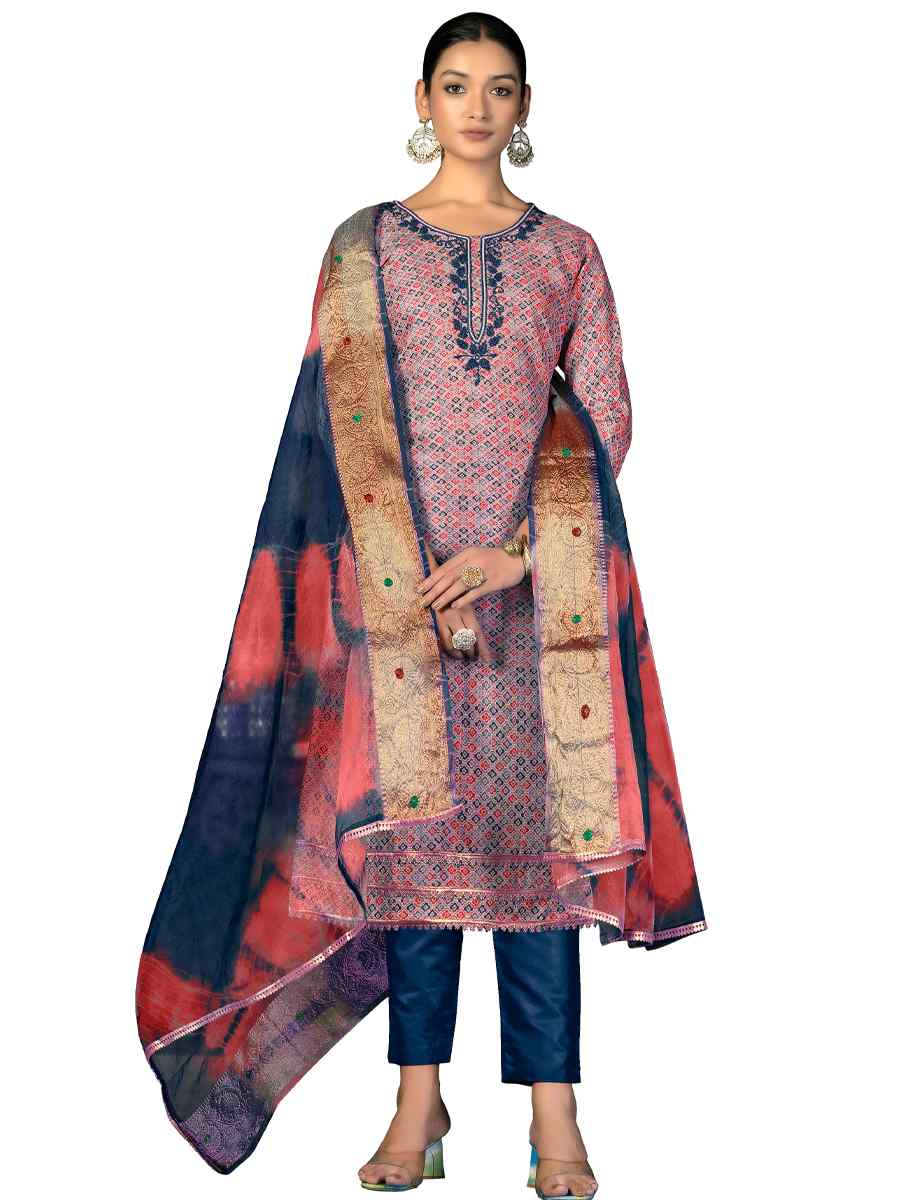 Multi Cotton Printed Casual Festival Pant Salwar Kameez