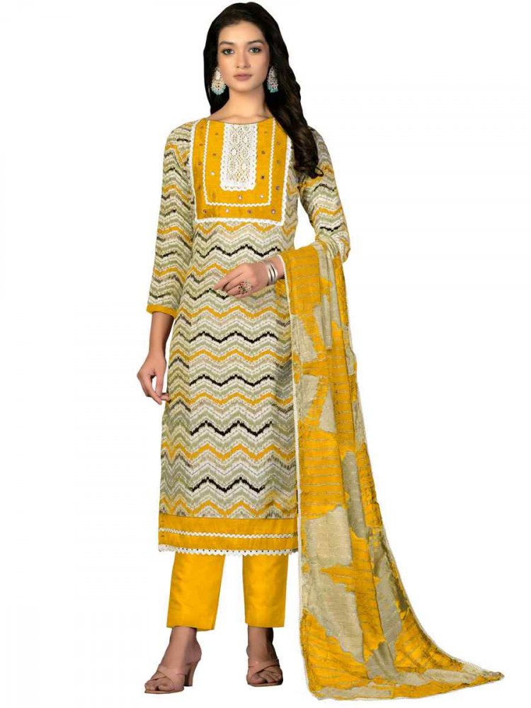 Multi Cotton Printed Casual Festival Pant Salwar Kameez