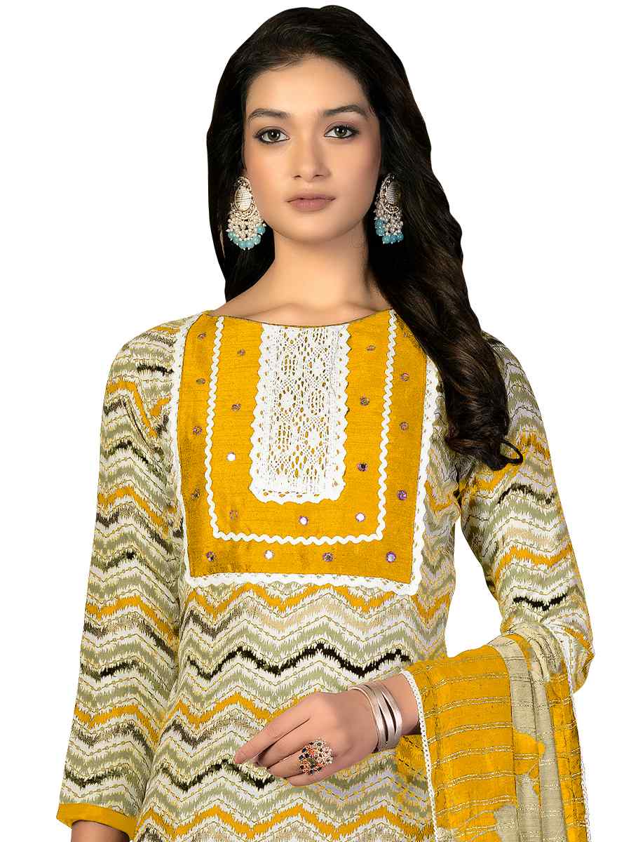 Multi Cotton Printed Casual Festival Pant Salwar Kameez