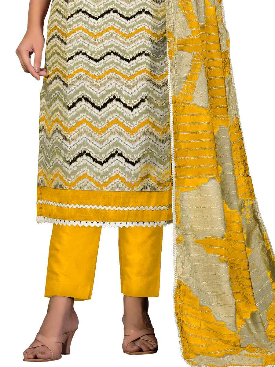 Multi Cotton Printed Casual Festival Pant Salwar Kameez