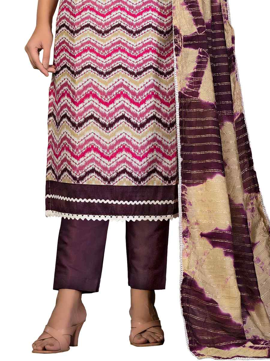 Multi Cotton Printed Casual Festival Pant Salwar Kameez