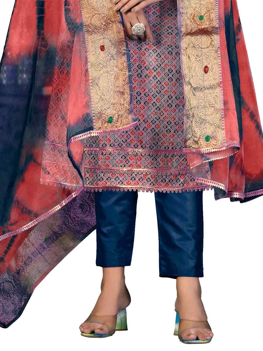 Multi Cotton Printed Casual Festival Pant Salwar Kameez