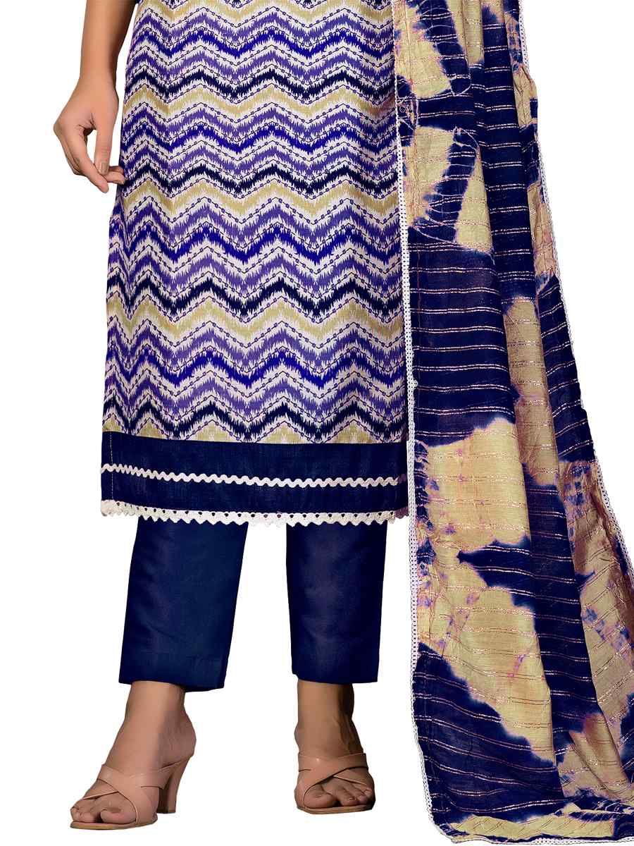 Multi Cotton Printed Casual Festival Pant Salwar Kameez