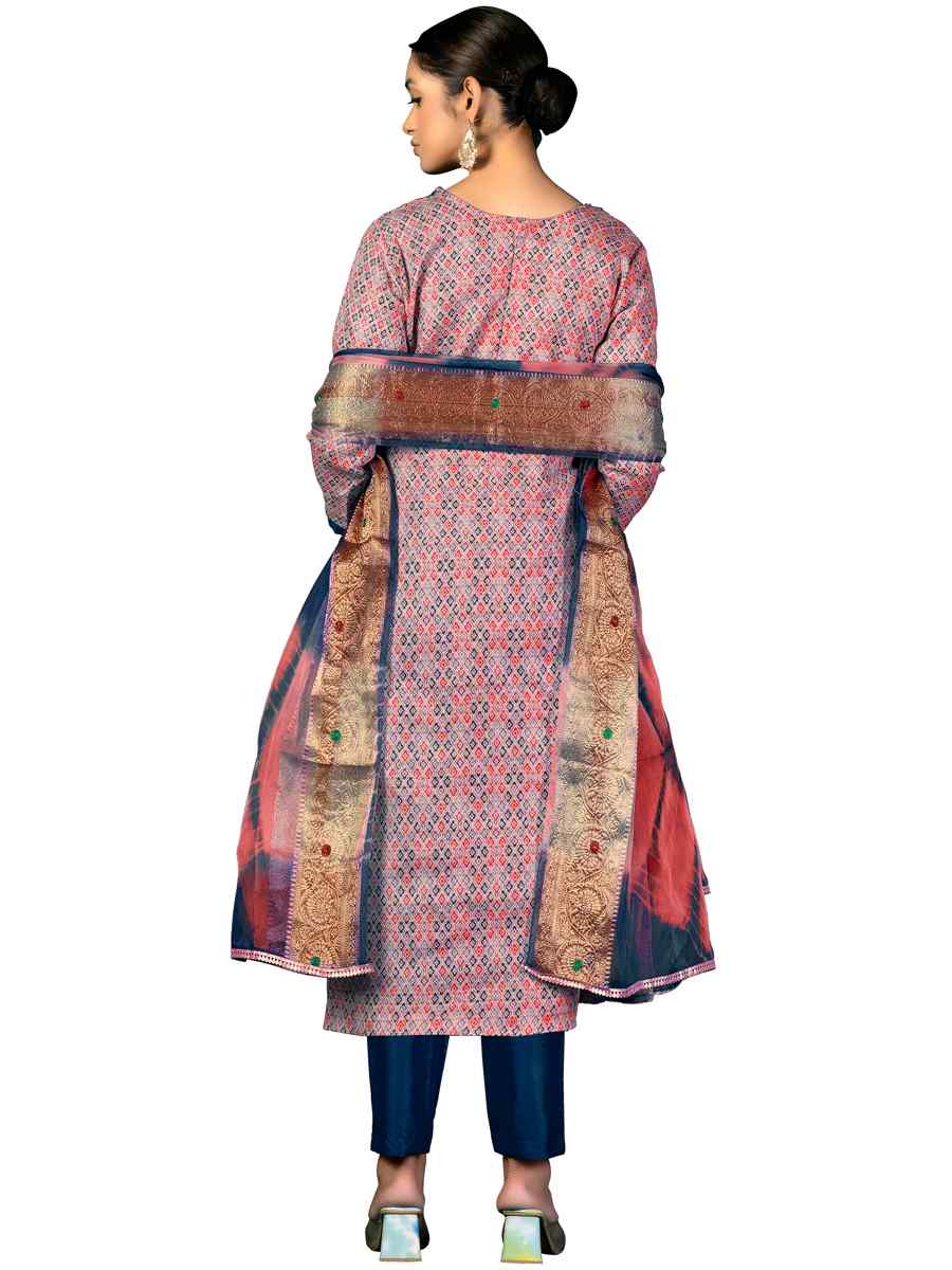 Multi Cotton Printed Casual Festival Pant Salwar Kameez