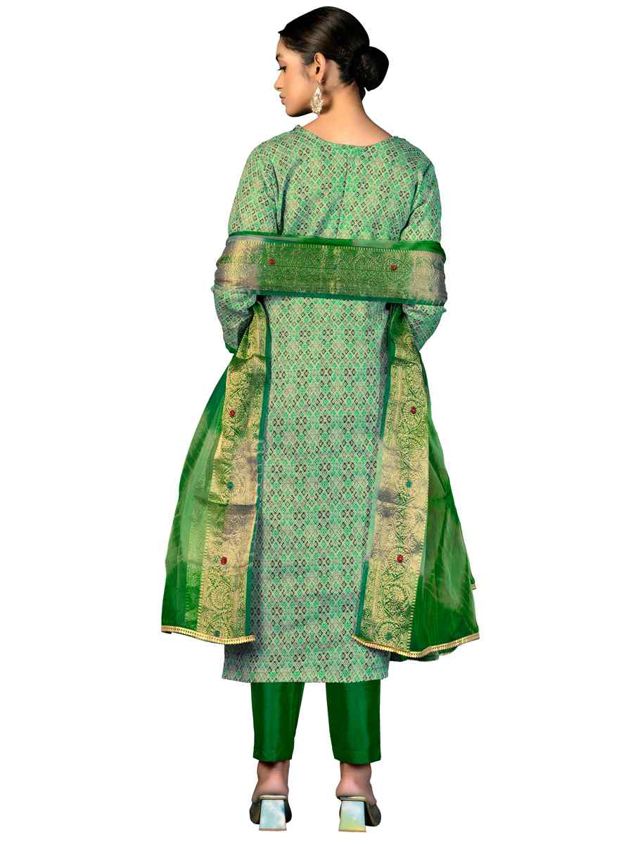 Multi Cotton Printed Casual Festival Pant Salwar Kameez