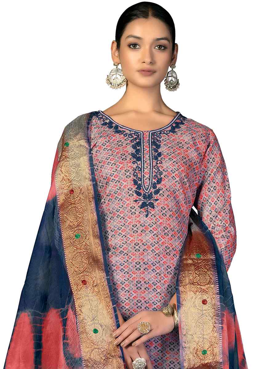 Multi Cotton Printed Casual Festival Pant Salwar Kameez