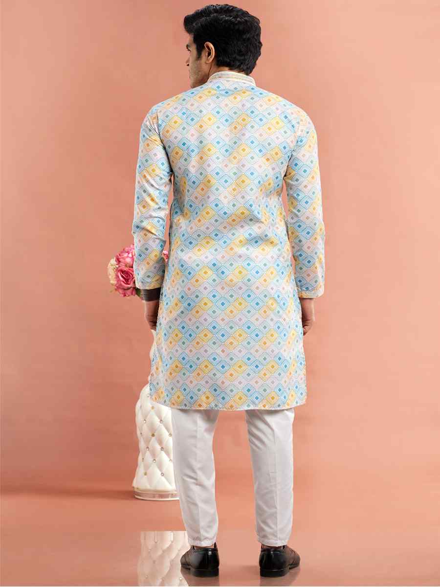 Multi Cotton Printed Festival Casual Kurta