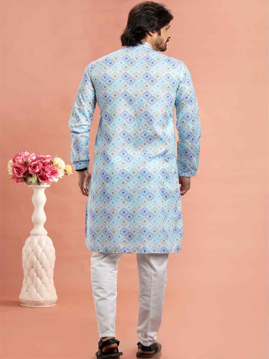 Multi Cotton Printed Festival Casual Kurta