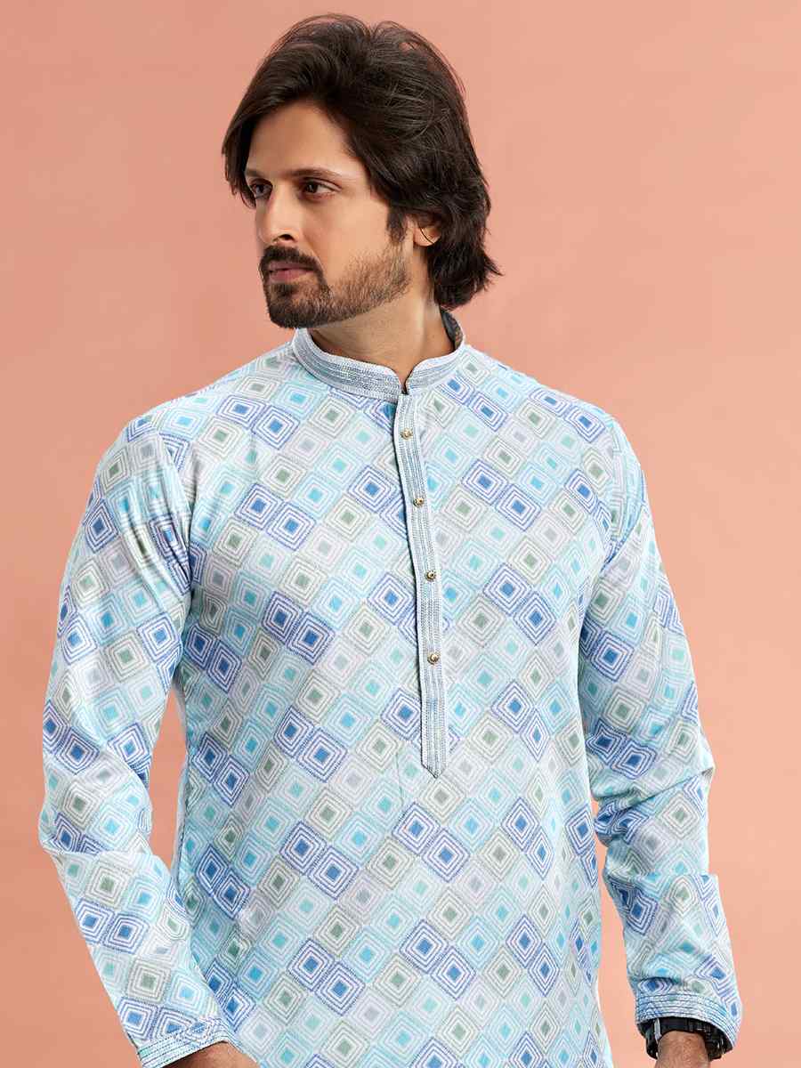 Multi Cotton Printed Festival Casual Kurta