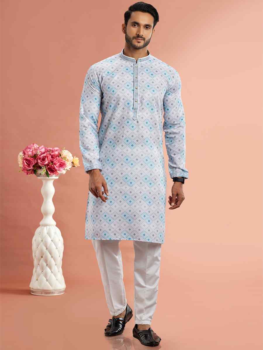 Multi Cotton Printed Festival Casual Kurta