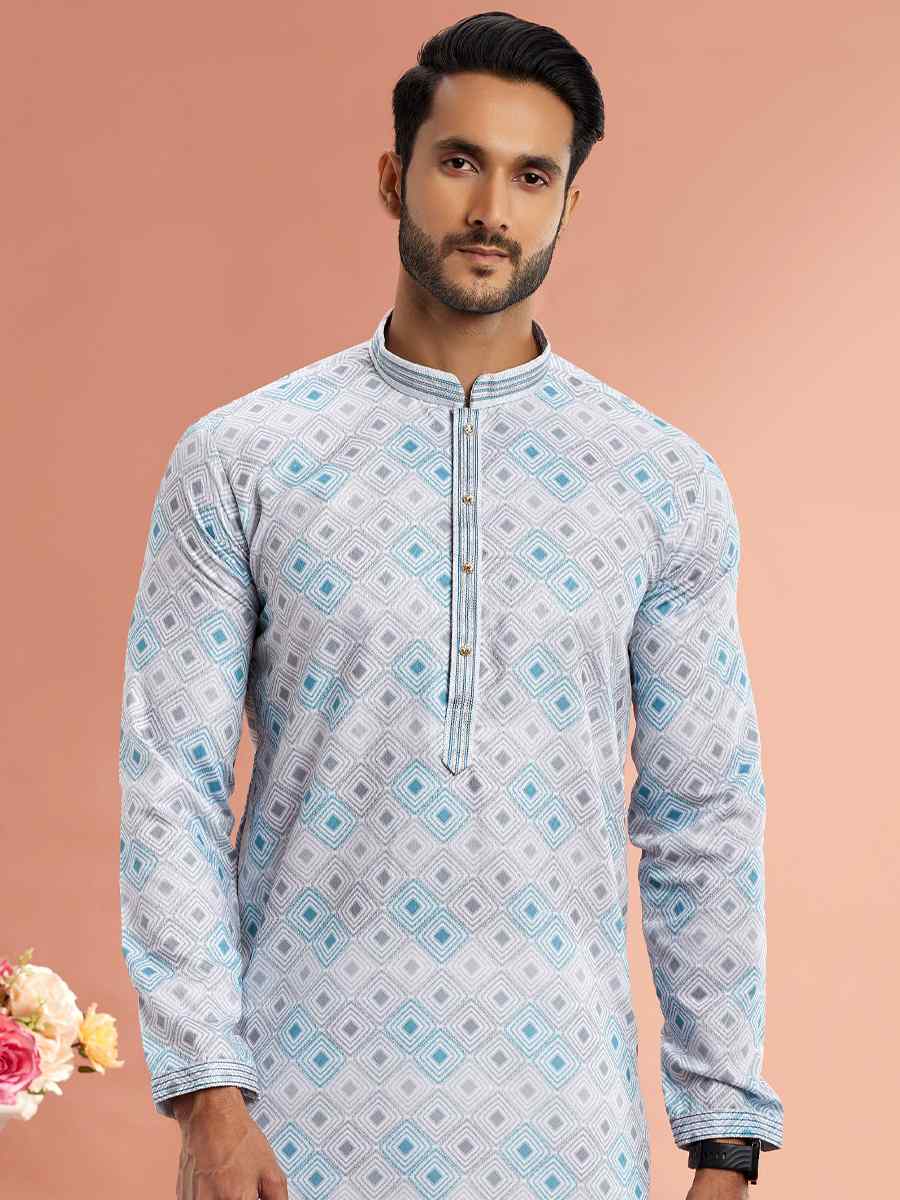 Multi Cotton Printed Festival Casual Kurta