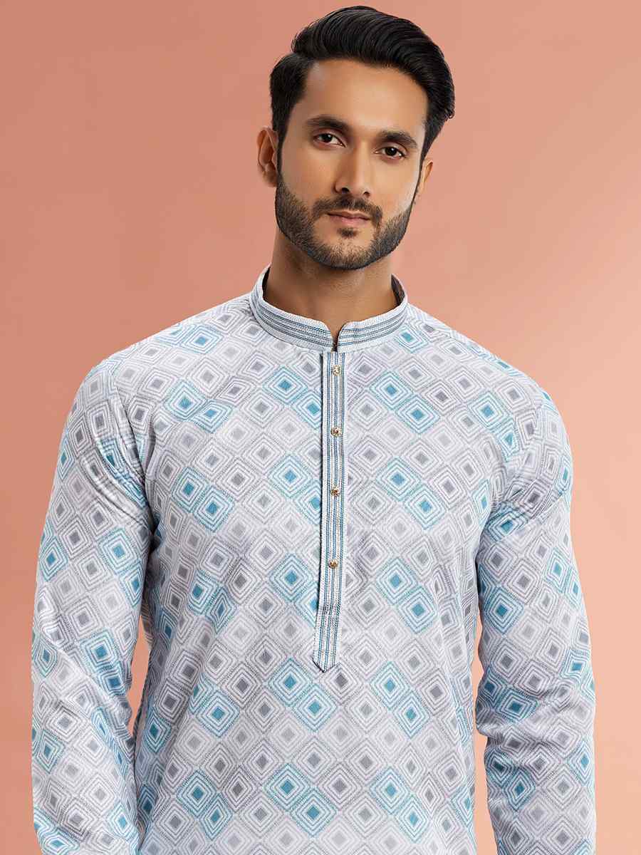 Multi Cotton Printed Festival Casual Kurta