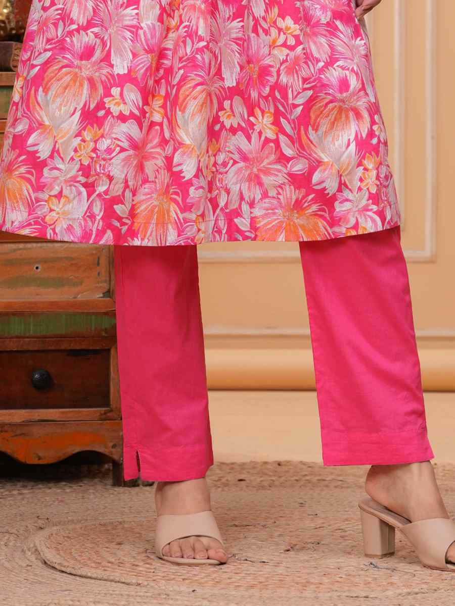 Multi Cotton Printed Festival Casual Kurti Bottom Women Wear