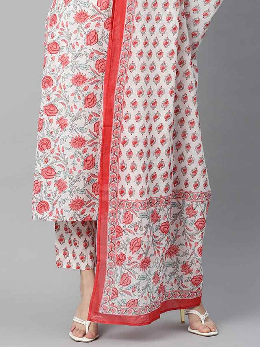 Multi Cotton Printed Festival Casual Ready Pant Salwar Kameez